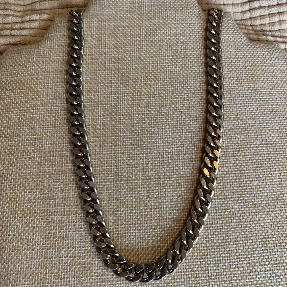 Vintage Enco stamped gold plated long chunky necklace